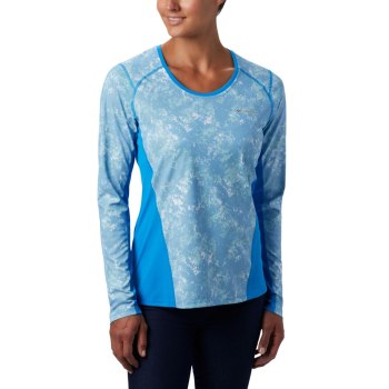 Columbia Solar Chill 2.0 Long Sleeve, Sudaderas Azules Para Mujer | 803721-EXK